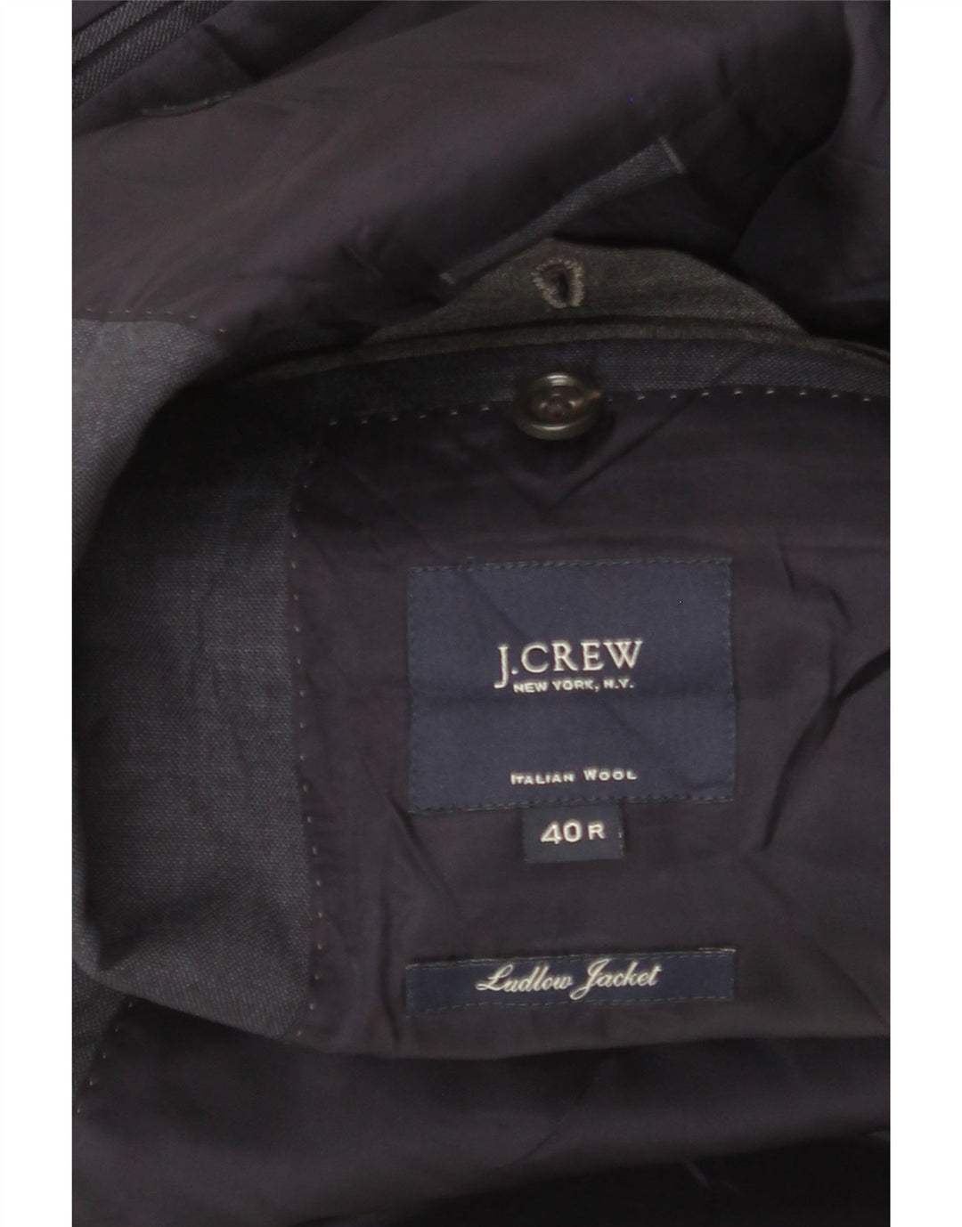 J. CREW Ανδρικό σακάκι σακάκι με 2 κουμπιά Ludlow UK 40 Large Navy Blue Wool