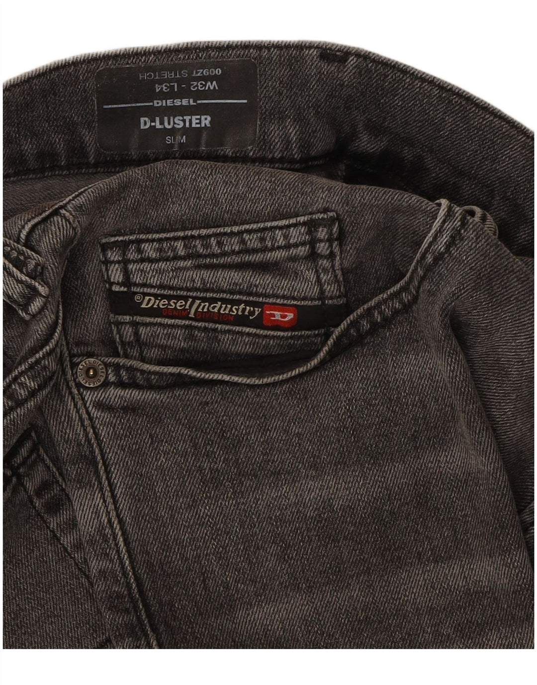 DIESEL Mens D-Luster Slim Jeans W32 L34 Grey Cotton