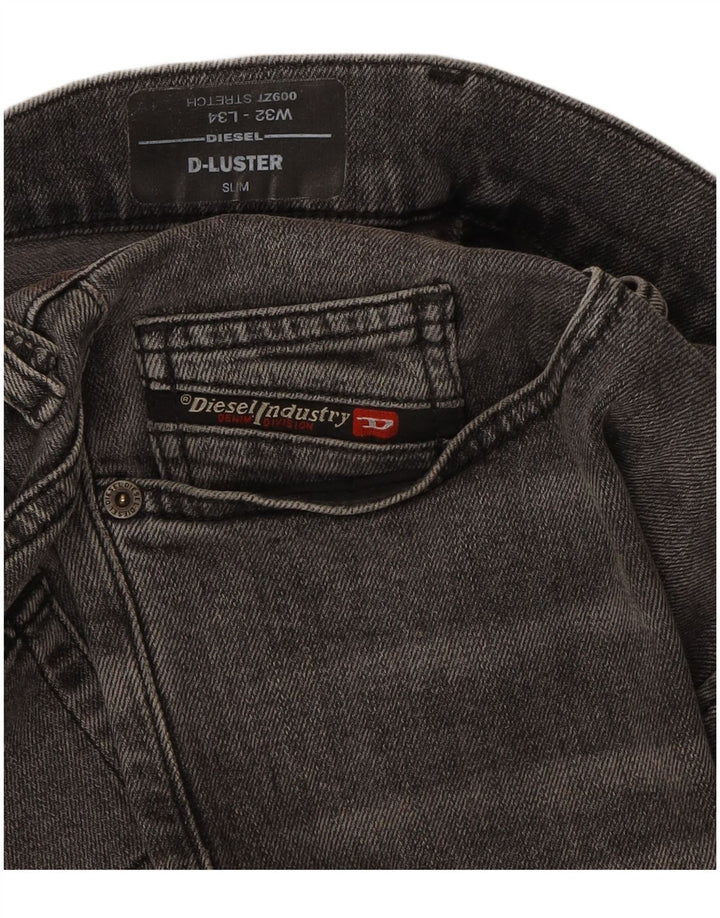 DIESEL Mens D-Luster Slim Jeans W32 L34 Grey Cotton