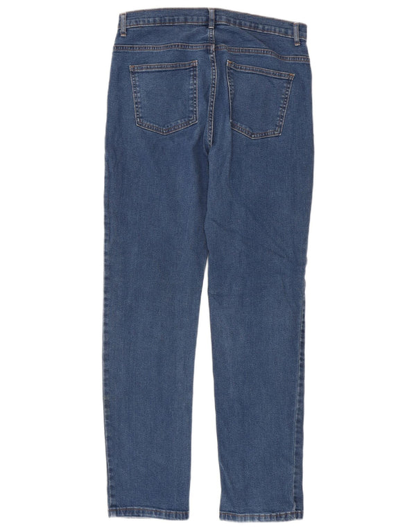 Marks & Spencer Γυναικεία Straight Jeans UK 12 Medium W30 L30 Blue Cotton
