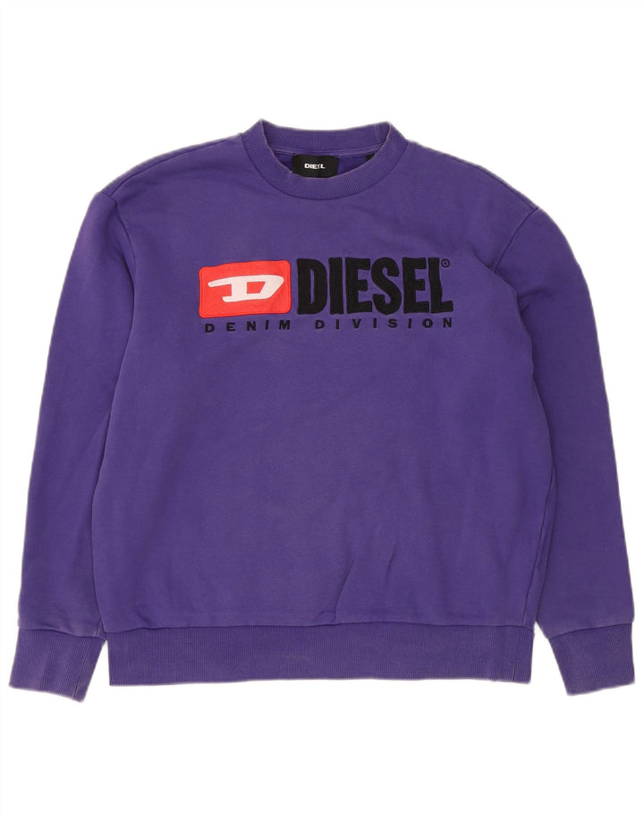 Diesel γραφικό ανδρικό φούτερ Jumper Μικρό μωβ βαμβακερό λογότυπο