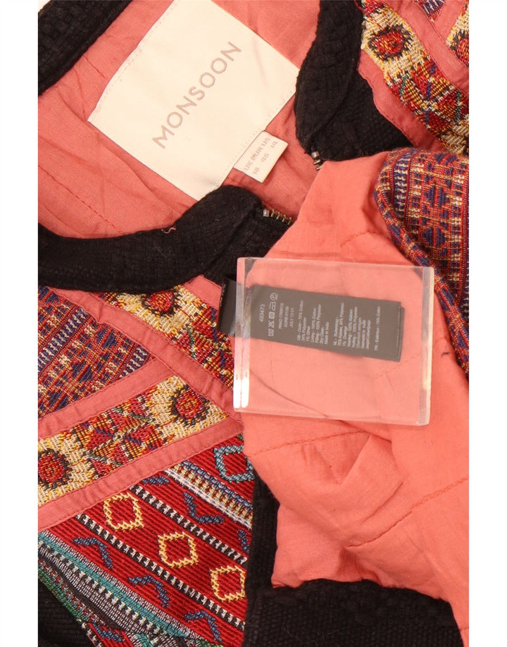 Monsoon Γυναικείο Μπουφάν UK 18 XL Μαύρο Fair Isle Cotton