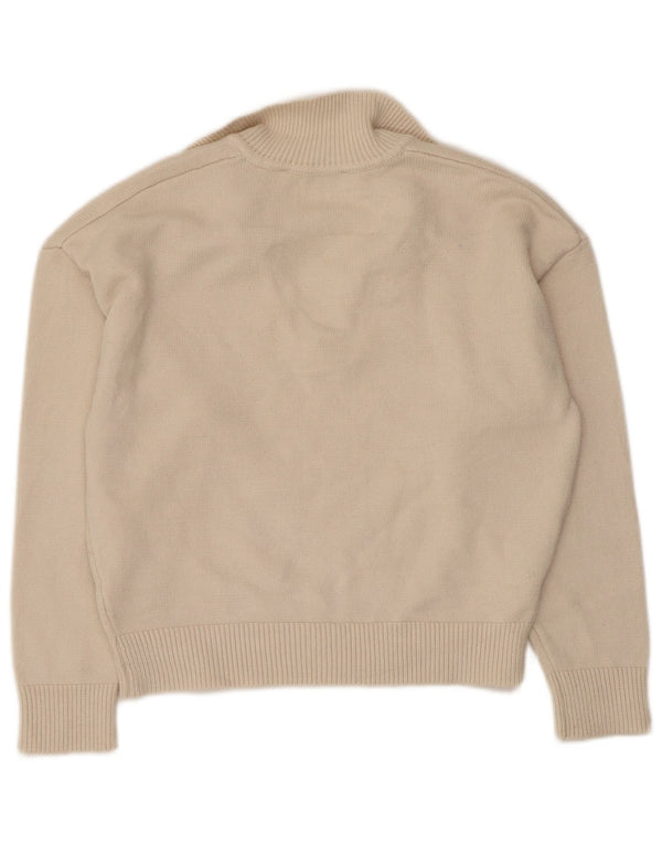 Zara Γυναικείο πουλόβερ πόλο με λαιμόκοψη UK 14 Medium Beige