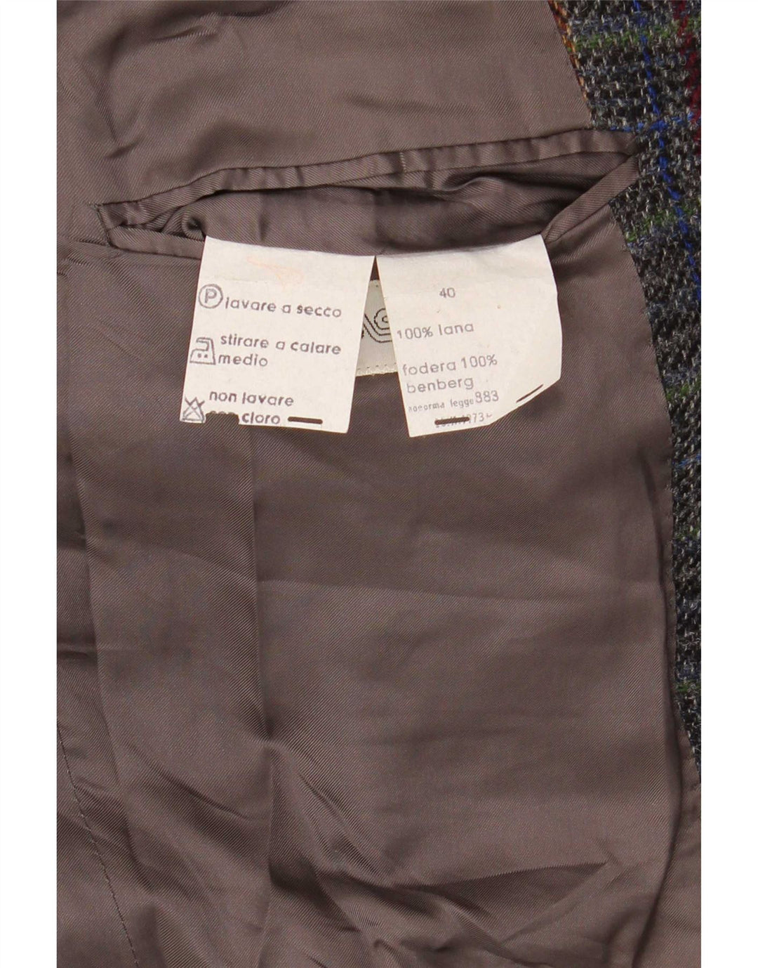 Vintage Ανδρικό σακάκι με 2 κουμπιά σακάκι UK 40 Large Grey Check Wool