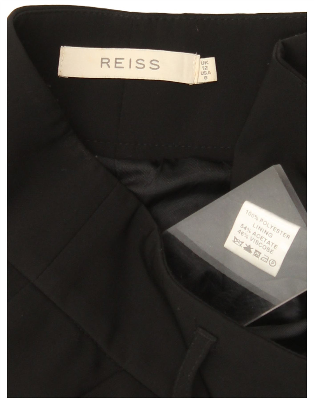 REISS γυναικείο ψηλόμεσο casual παντελόνι UK 12 Medium W32 L30 μαύρο