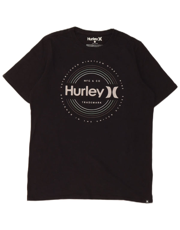 Hurley Γυναικείο T-Shirt Top UK 14 Large μαύρο βαμβακερό