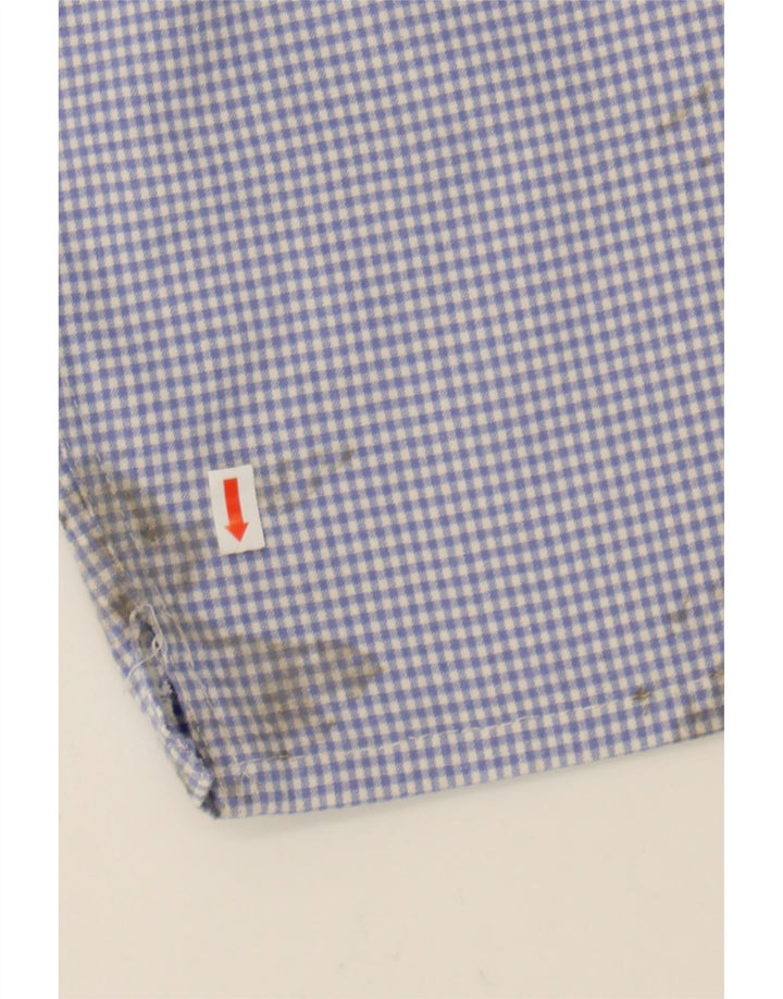 VINTAGE Womens Straight Capri Trousers EU 38 Medium W28 L16 Blue Gingham Vintage Vintage and Second-Hand Vintage from Messina Hembry 