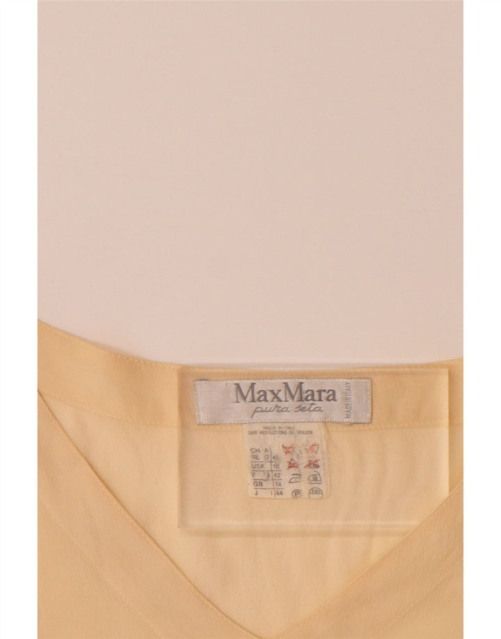 MAX MARA Γυναικείο T-Shirt Top UK 14 Large Beige Silk