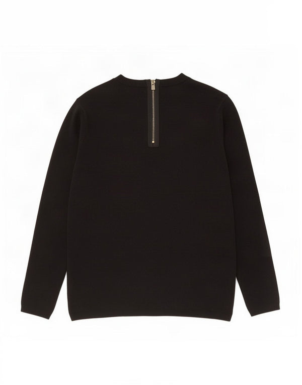 Zara Γυναικείο πουλόβερ με λαιμόκοψη UK 12 Medium Μαύρο