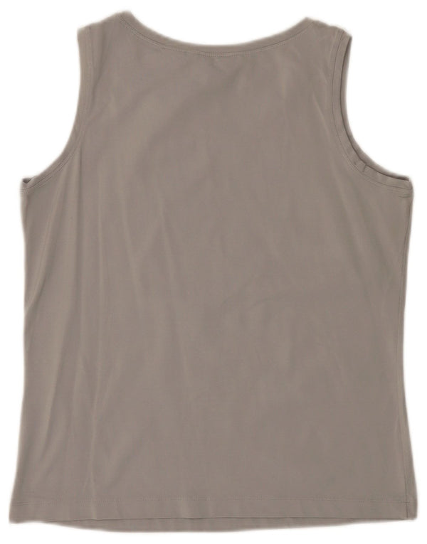 LAURA ASHLEY Womens Vest Top UK 10 Small Grey Nylon