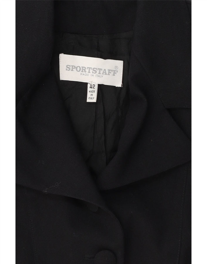 SPORTSTAFF Womens 5 Button Blazer Jacket IT 42 Medium Black Polyester Vintage Sportstaff and Second-Hand Sportstaff from Messina Hembry 