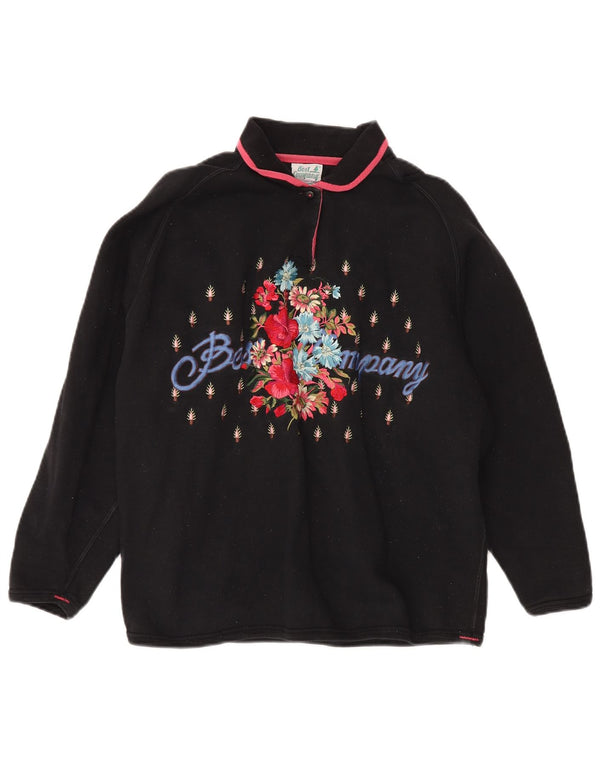 ΚΑΛΥΤΕΡΗ ΕΤΑΙΡΕΙΑ Γυναικεία υπερμεγέθη γραφική φούτερ Jumper UK 16 Large Black