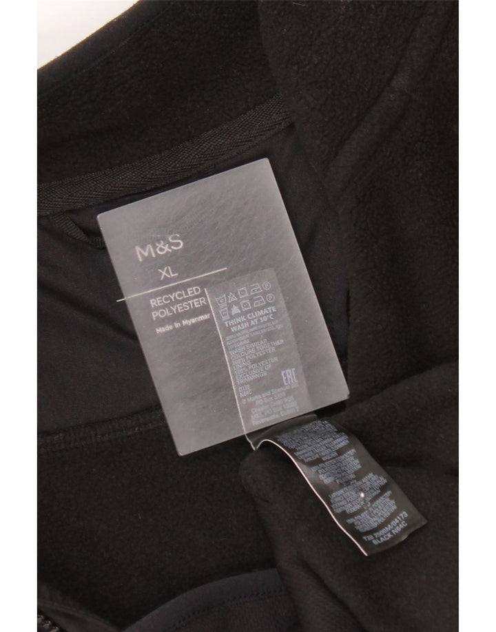 Marks & Spencer Ανδρικό Fleece Jacket UK 42 XL Μαύρο Πολυεστέρας