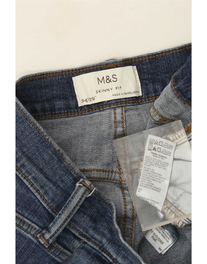 Marks & Spencer Ανδρικό Skinny Jeans W34 L29 Μπλε βαμβακερό
