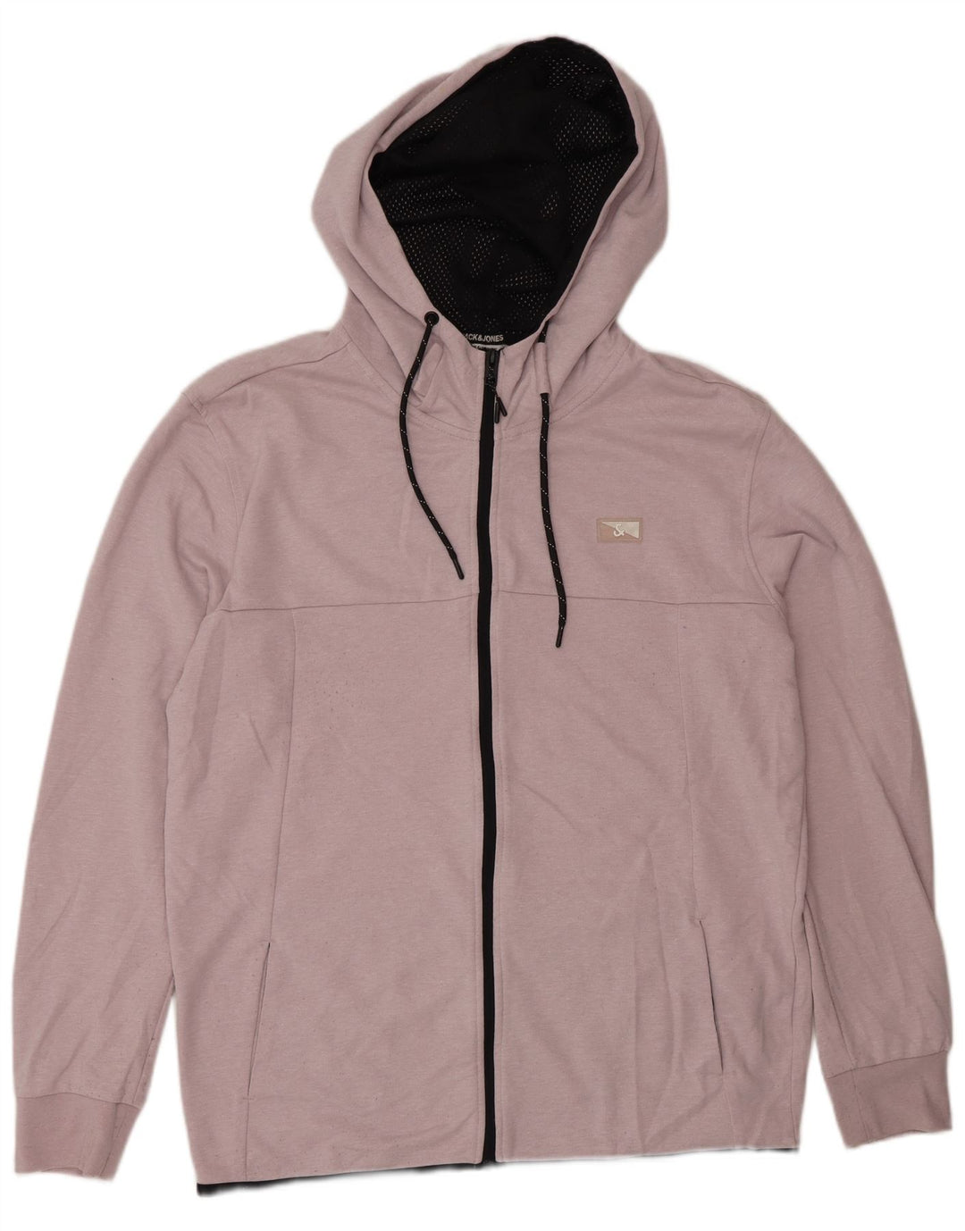 Jack & Jones Ανδρικό πουλόβερ με φερμουάρ με κουκούλα μεγάλο ροζ πολυεστέρα