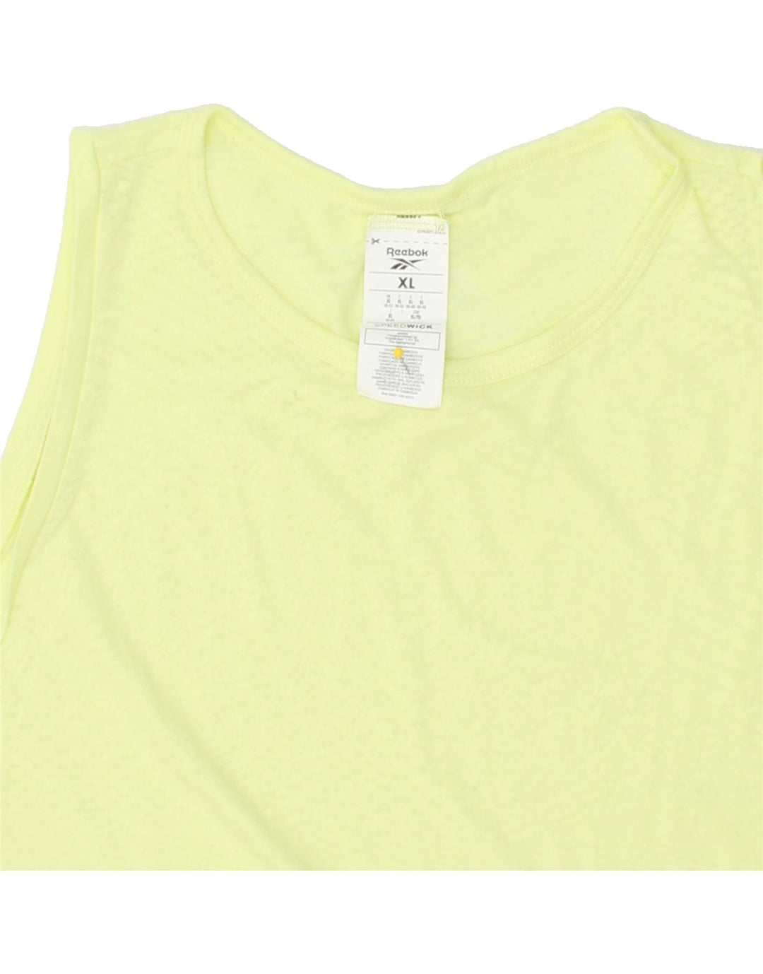 REEBOK Womens Vest Top UK 20/22 XL Yellow Polyester | Vintage Reebok | Thrift | Second-Hand Reebok | Used Clothing | Messina Hembry 