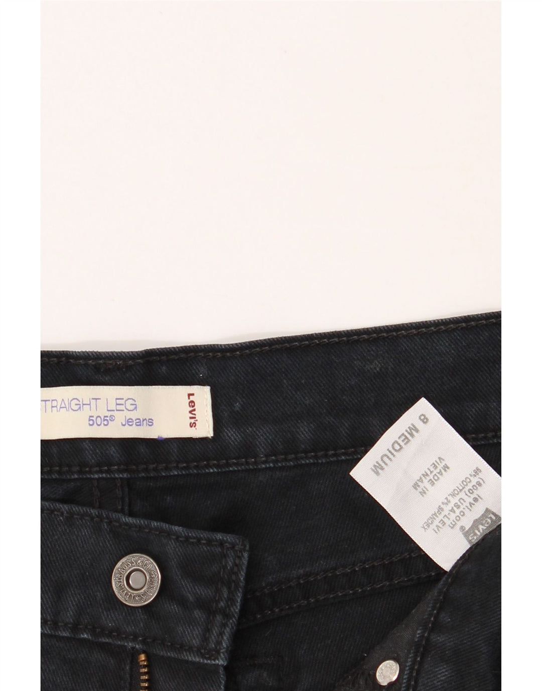 LEVI'S Womens 505 Straight Jeans US 8 Medium W30 L30 Navy Blue Cotton Vintage Levi's and Second-Hand Levi's from Messina Hembry 