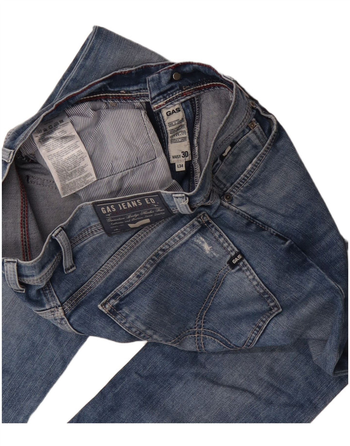 Gas Γυναικείο ίσιο τζιν W30 L34 Μπλε βαμβακερό