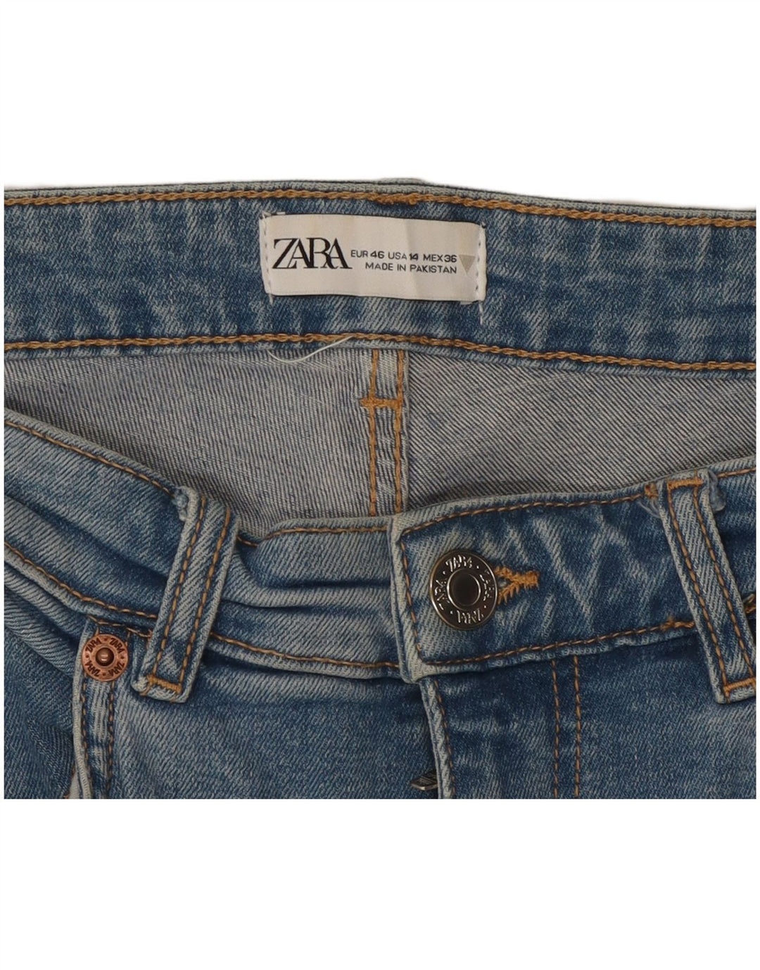 Zara Womens Crop Bootcut Jeans EU 46 XL W36 L25 Blue