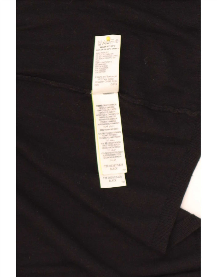 Marks & Spencer Γυναικείο ανοιχτό πουλόβερ ζακέτα UK 12 μεσαίο μαύρο πολυαμίδιο