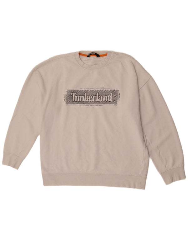 Ανδρικό φούτερ Timberland Graphic Relaxed Fit Jumper μεγάλο λευκό βαμβακερό