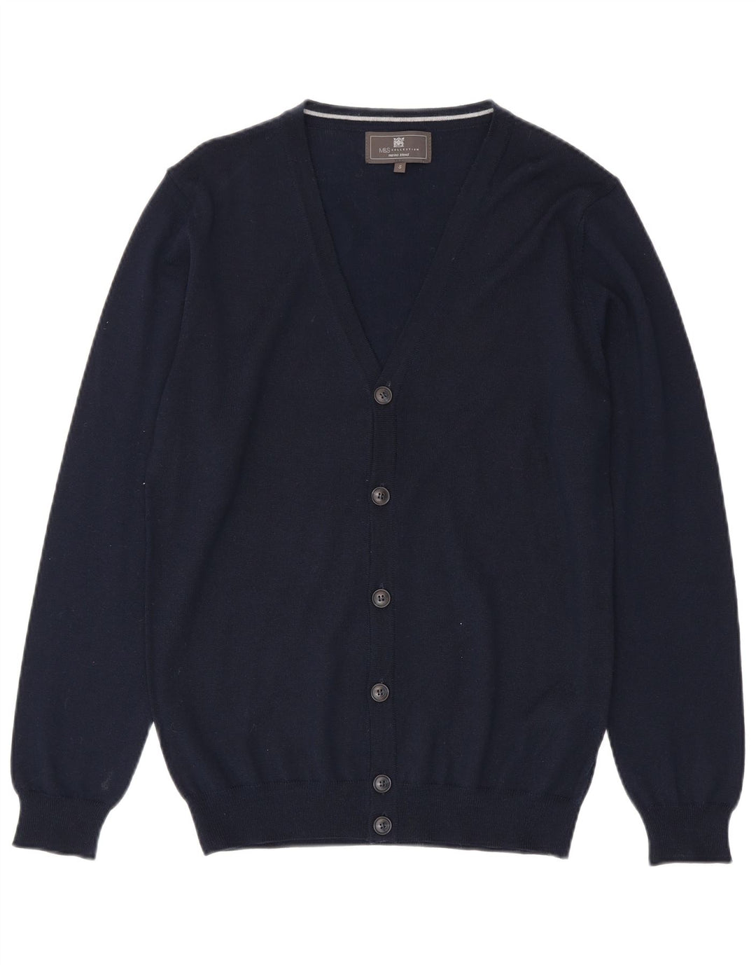 Ανδρικό πουλόβερ ζακέτα Marks & Spencer Small Navy Blue Ακρυλικό