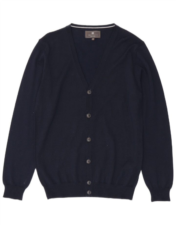 Ανδρικό πουλόβερ ζακέτα Marks & Spencer Small Navy Blue Ακρυλικό