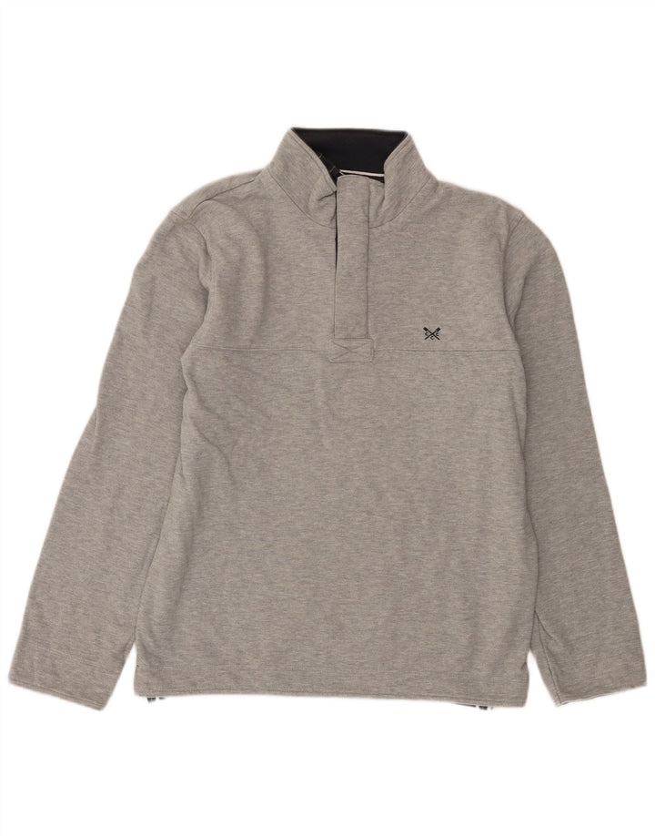 Crew Clothing Ανδρικό φούτερ με φερμουάρ, βαμβακερό μεσαίο γκρι