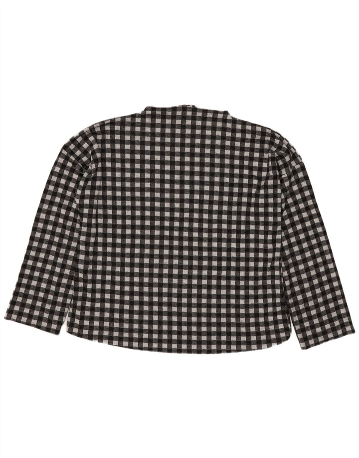 Zara Γυναικείο Trafaluc Oversized Top μακρυμάνικο UK 10 Small Black Gingham