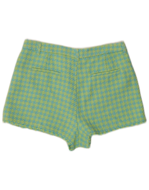 Zara Γυναικείο Ψηλόμεσο Σορτς 2XL W34 Μπλε βαμβακερό Houndstooth