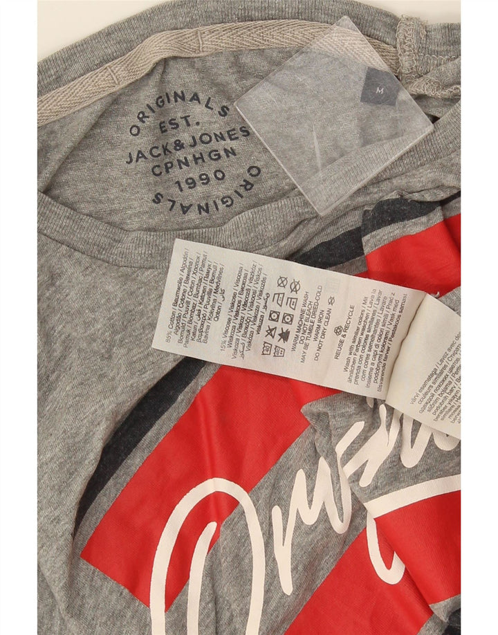 Ανδρικό γραφικό μπλουζάκι Jack & Jones Τοπ μεσαίο γκρι βαμβακερό