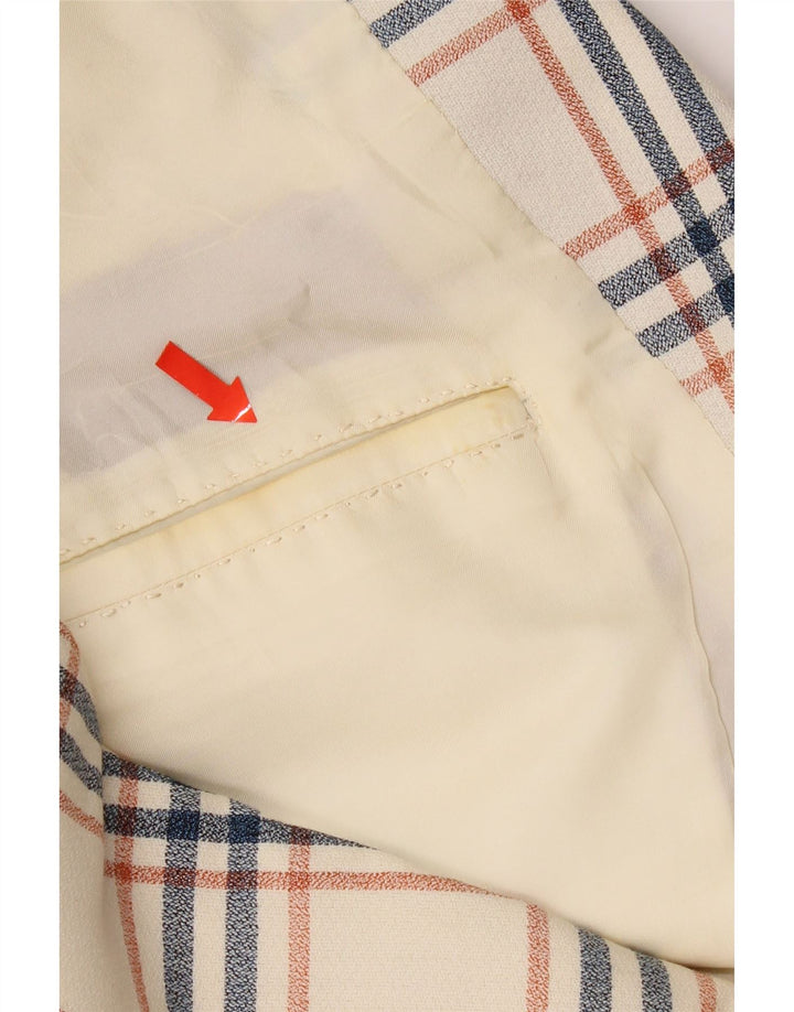 Vintage Ανδρικό σακάκι με 2 κουμπιά σακάκι UK 38 Medium Off White Check