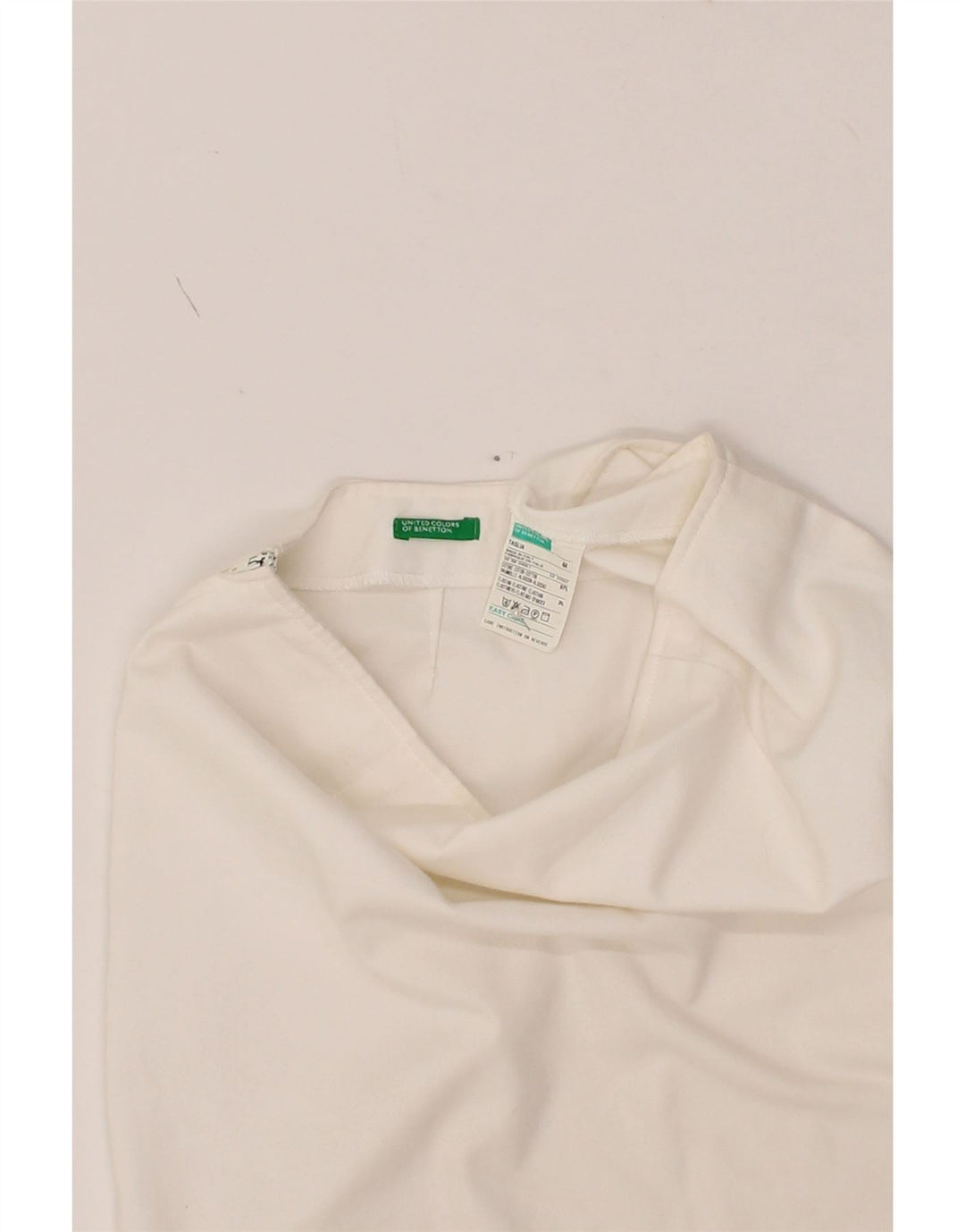 BENETTON Womens Straight Skirt IT 44 Medium W30  White Cotton Vintage Benetton and Second-Hand Benetton from Messina Hembry 