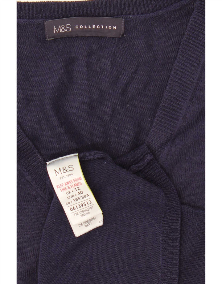 Marks & Spencer Γυναικείο πουλόβερ με λαιμόκοψη σε σχήμα V UK 12 Medium Navy Blue
