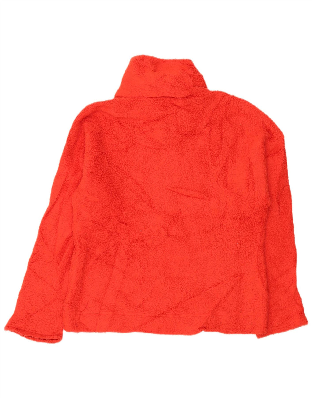 J. CREW Γυναικείο φερμουάρ Fleece Jumper UK 14 μεσαίο πορτοκαλί πολυεστέρας
