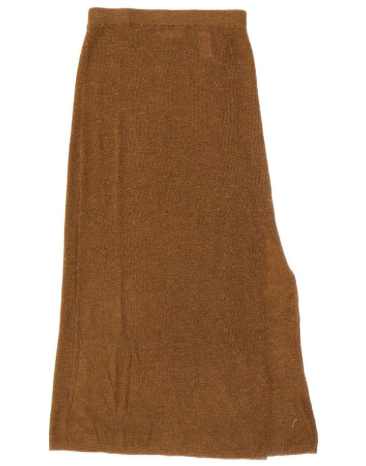 Zara Γυναικεία Πλεκτή Maxi Φούστα Small W26 Brown Polyamide