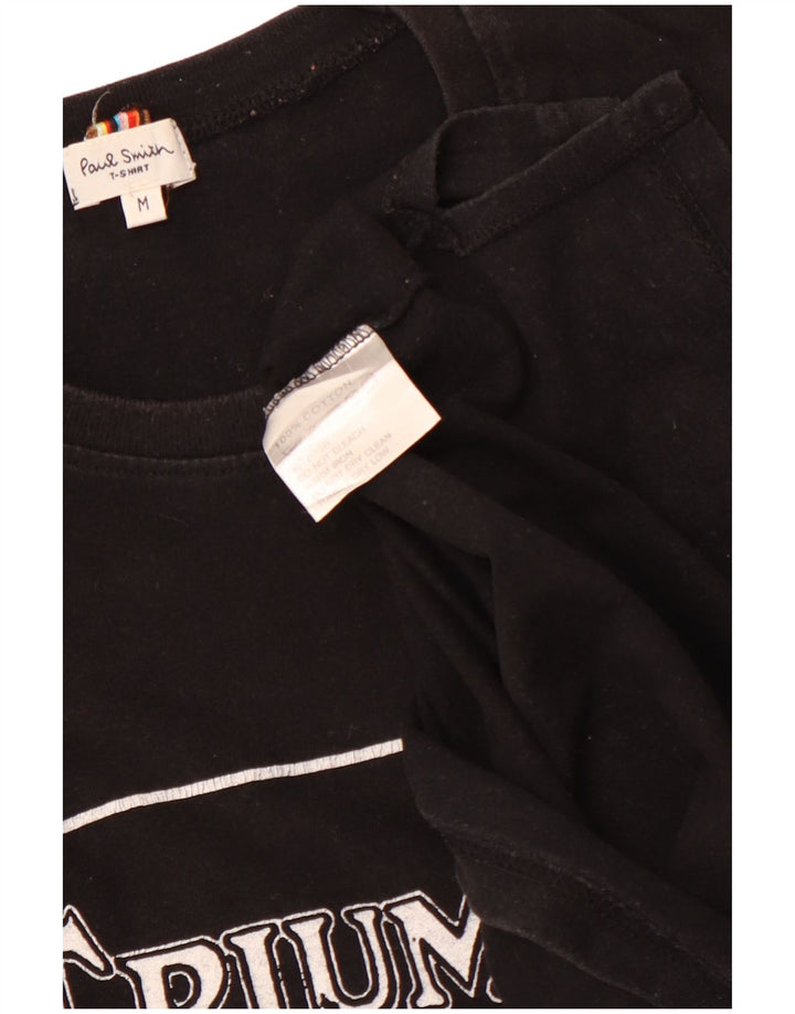 PAUL SMITH Γυναικείο Triumph Graphic T-shirt Top UK 12 μεσαίο μαύρο βαμβακερό