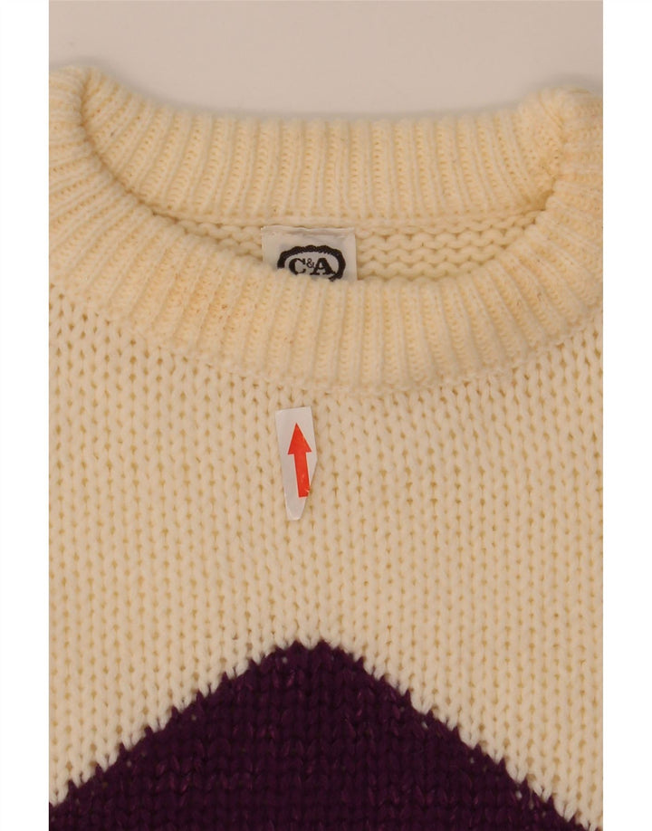 Γυναικείο πουλόβερ C&A Crew Neck Jumper EU 40 Medium Off White Argyle/Diamond