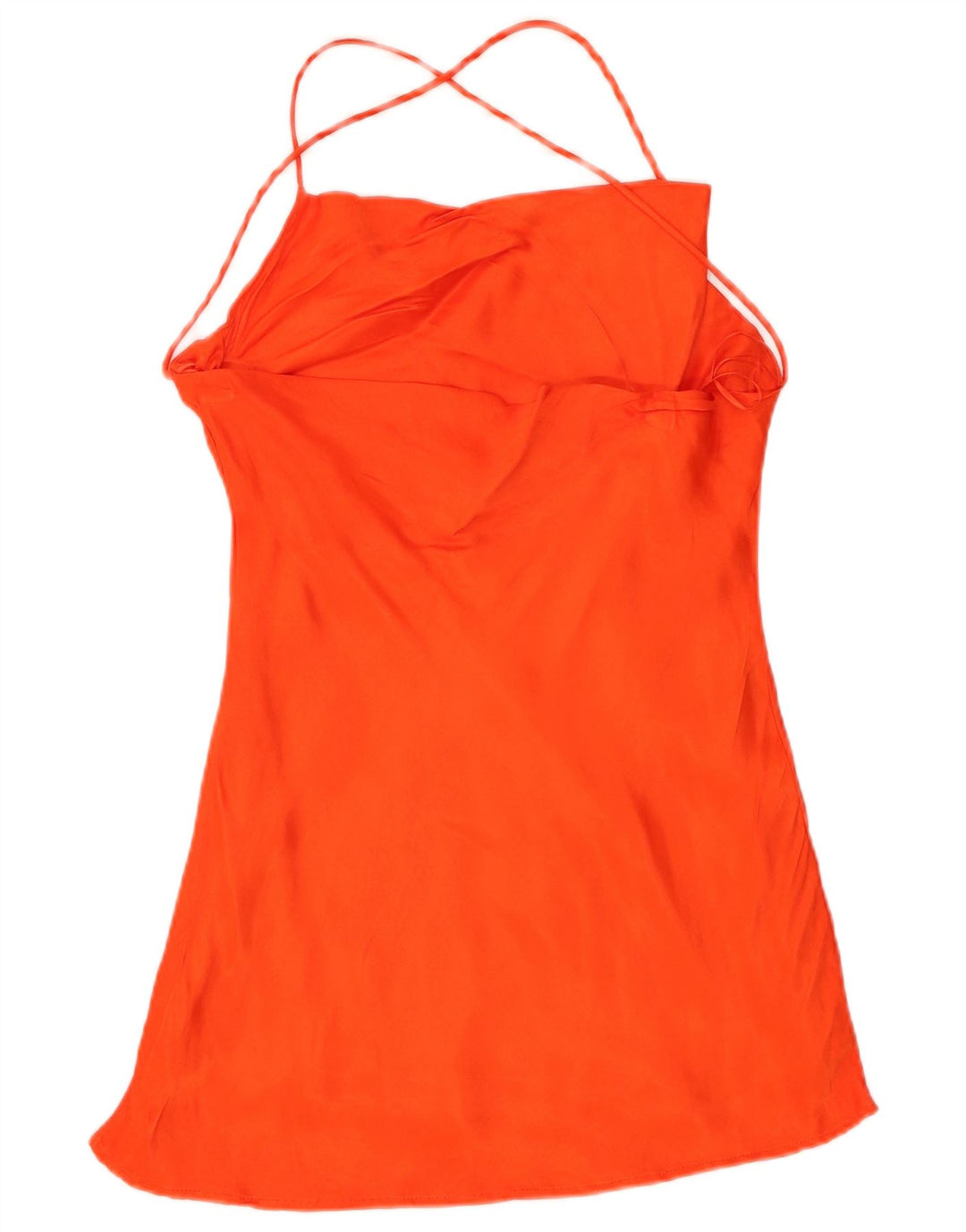 Zara Womens Halter Top UK 10 Small Orange Viscose