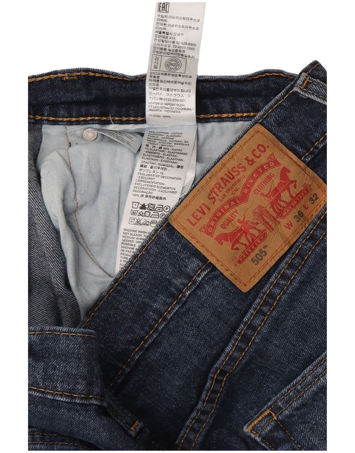 LEVI'S Ανδρικό τζιν 505 ίσιο W36 L32 Navy Blue Cotton