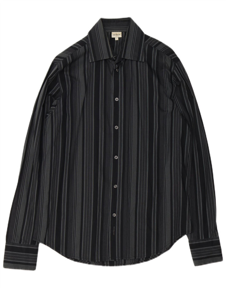 Ανδρικό πουκάμισο Calvin Klein Jeans Βαμβακερό μεσαίο μαύρο ριγέ