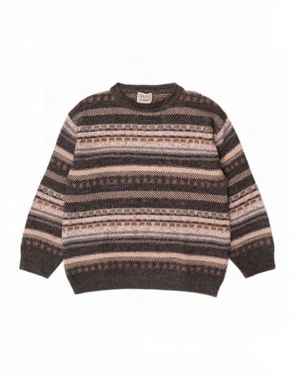 Ανδρικό πουλόβερ Gianni Alberti Crew Neck Jumper IT 52 Large Grey Geometric