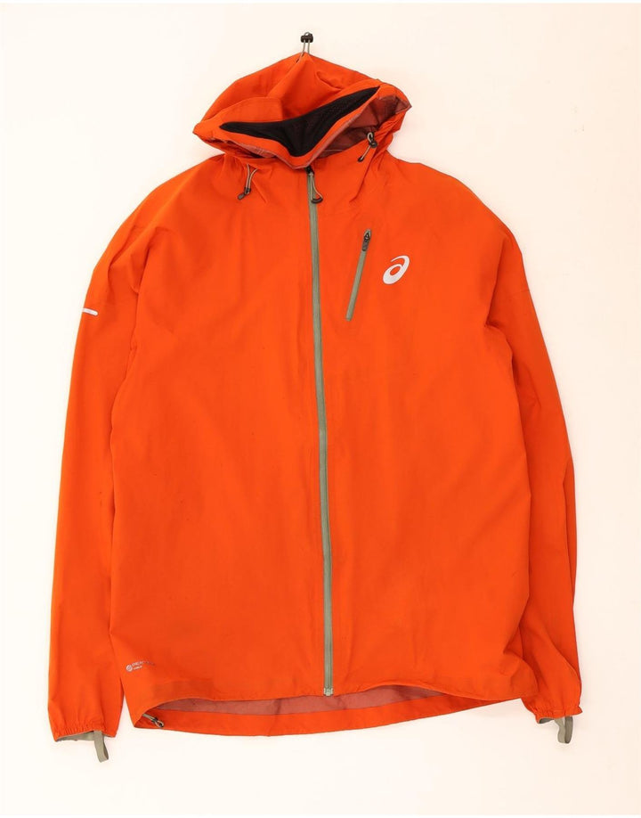Ανδρικό μπουφάν βροχής με κουκούλα Asics UK 38 Medium Orange Nylon