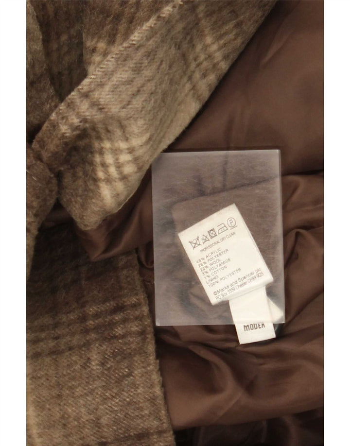 Γυναικείο παλτό Marks & Spencer UK 18 XL Brown Check Acrylic