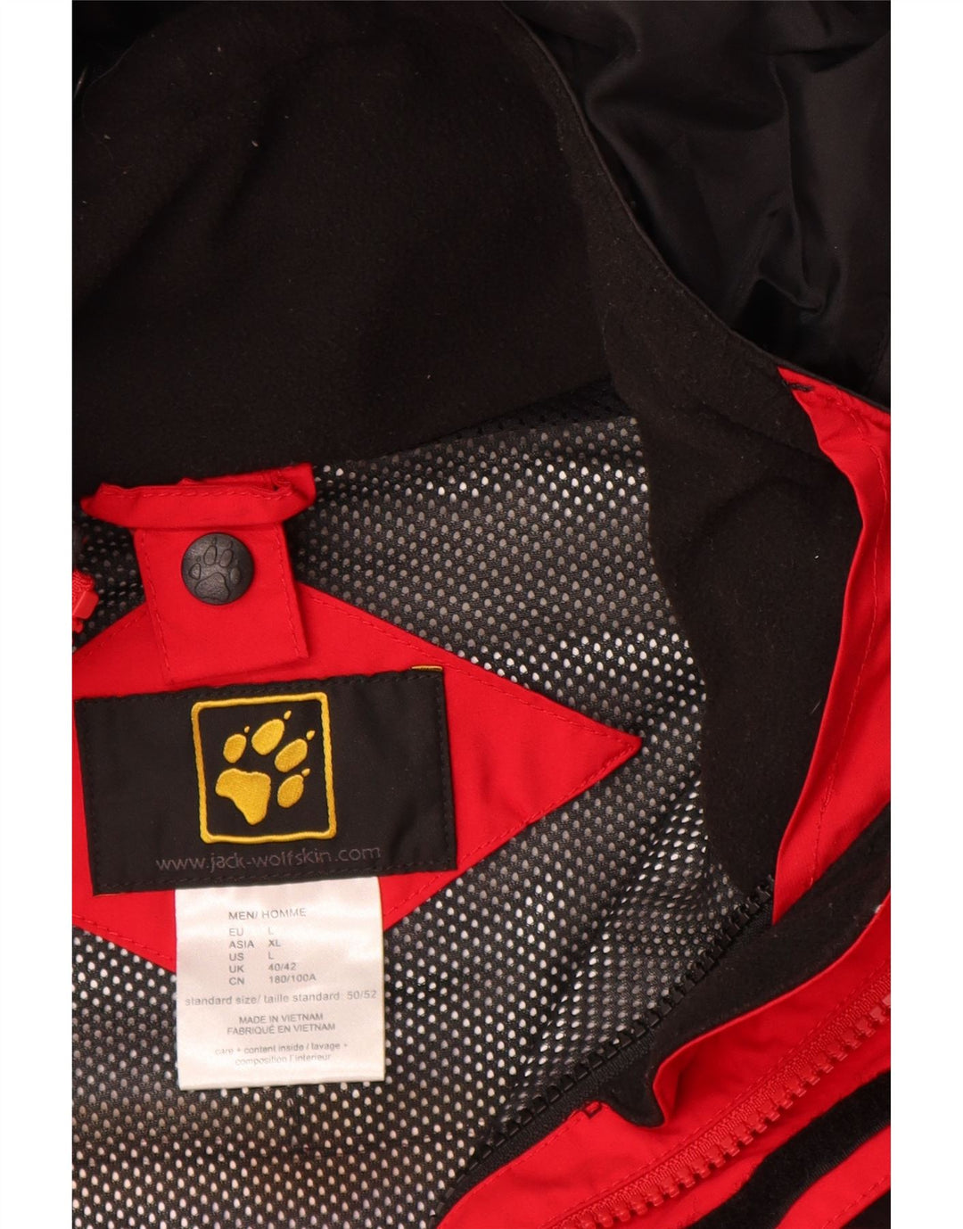 Ανδρικό μπουφάν βροχής με κουκούλα JACK WOLFSKIN UK 40/42 μεγάλο κόκκινο χρώμα