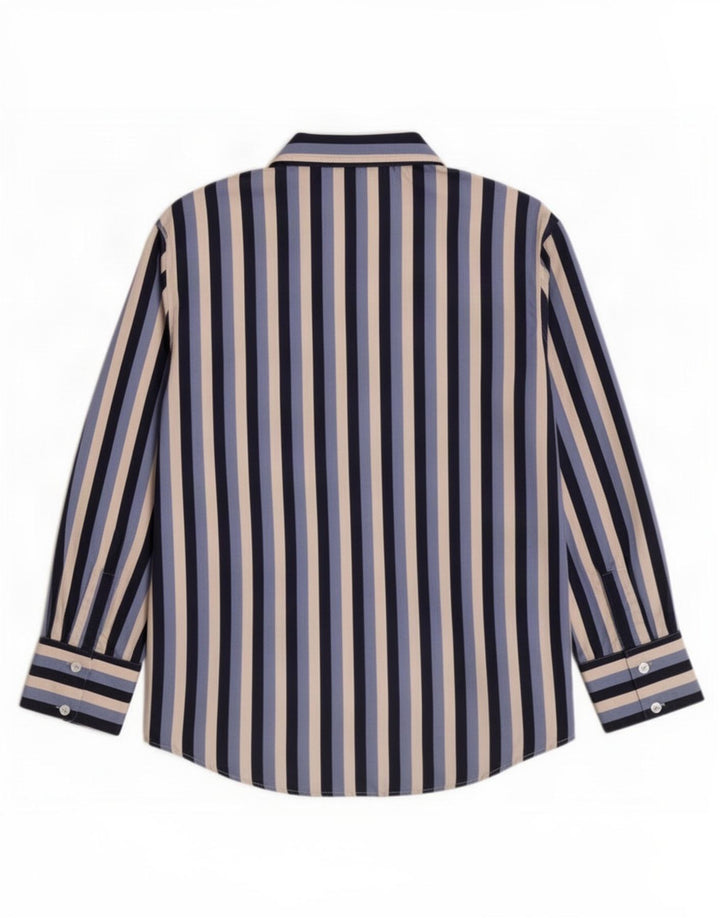 Zara Γυναικείο πουκάμισο Μπλούζα UK 10 Small Blue ριγέ πολυεστέρας