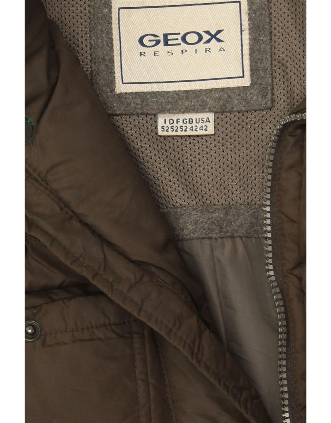Ανδρικό μπουφάν Geox με κουκούλα με επένδυση UK 42 XL Khaki Polyamide