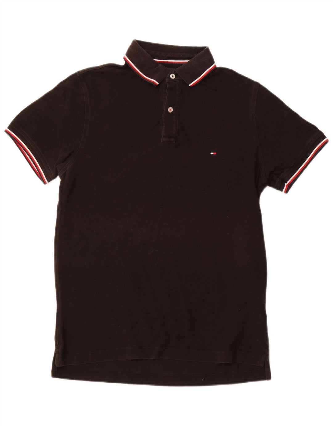 TOMMY HILFIGER Ανδρικό πουκάμισο Polo Slim Fit, μεσαίο μαύρο βαμβακερό