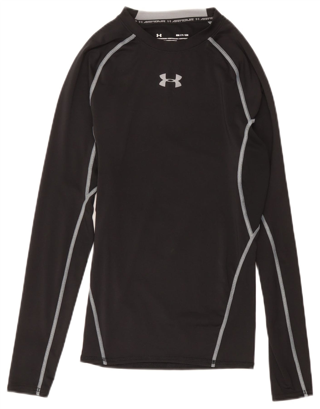 Under Armour Mens Heat Gear Graphic Top Μακρύ μανίκι Μικρός Μαύρος Πολυεστέρας