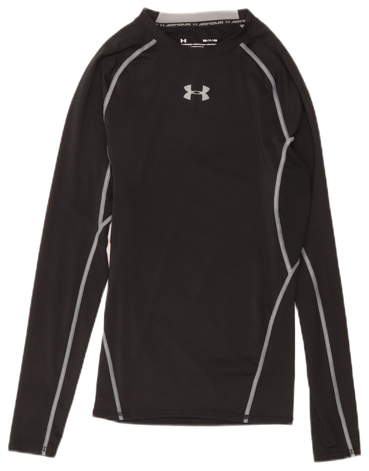 Under Armour Mens Heat Gear Graphic Top Μακρύ μανίκι Μικρός Μαύρος Πολυεστέρας